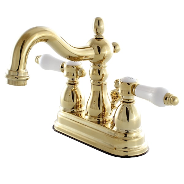 4" Centerset Bathroom Faucet, Polished Brass